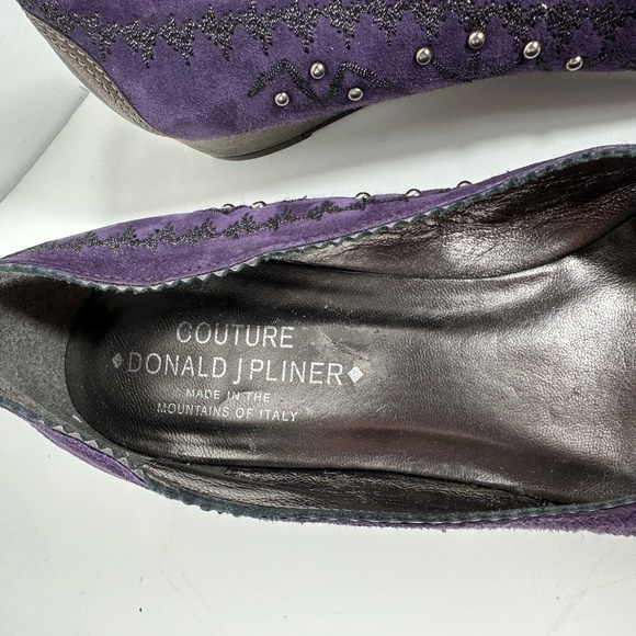 Donald J. Pliner Starr Slip On Purple Suede Pump Women’s Size 10 M - Picture 8 of 14